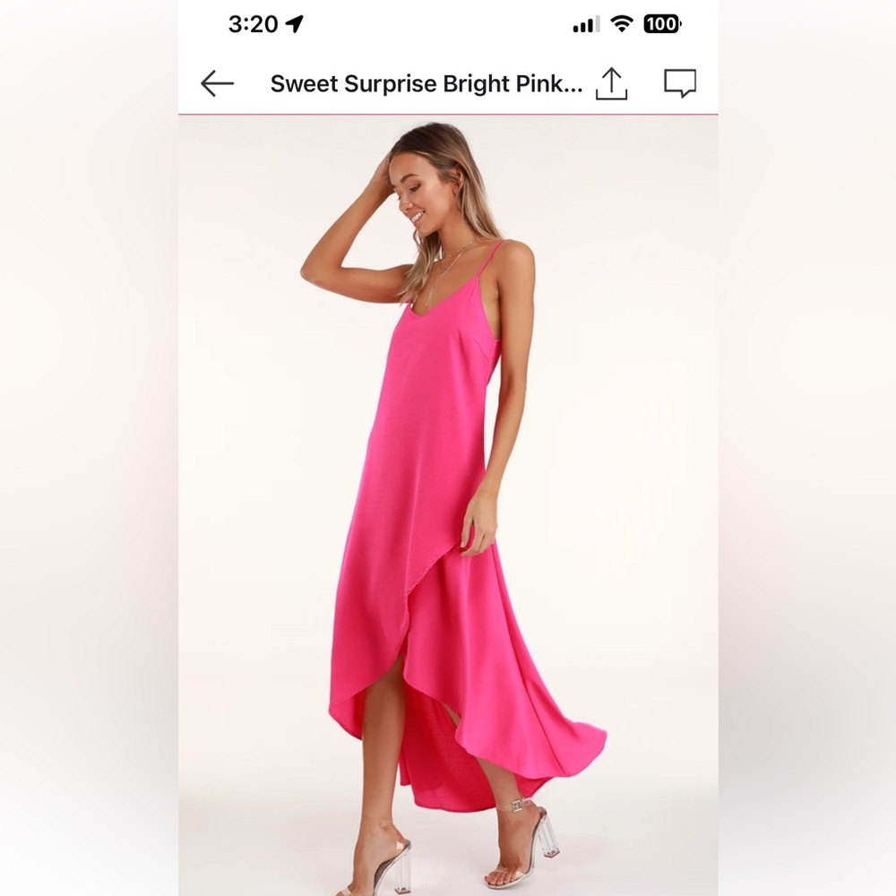 Lulus Sweet Surprise pink maxi dress New With Tags XSmall.